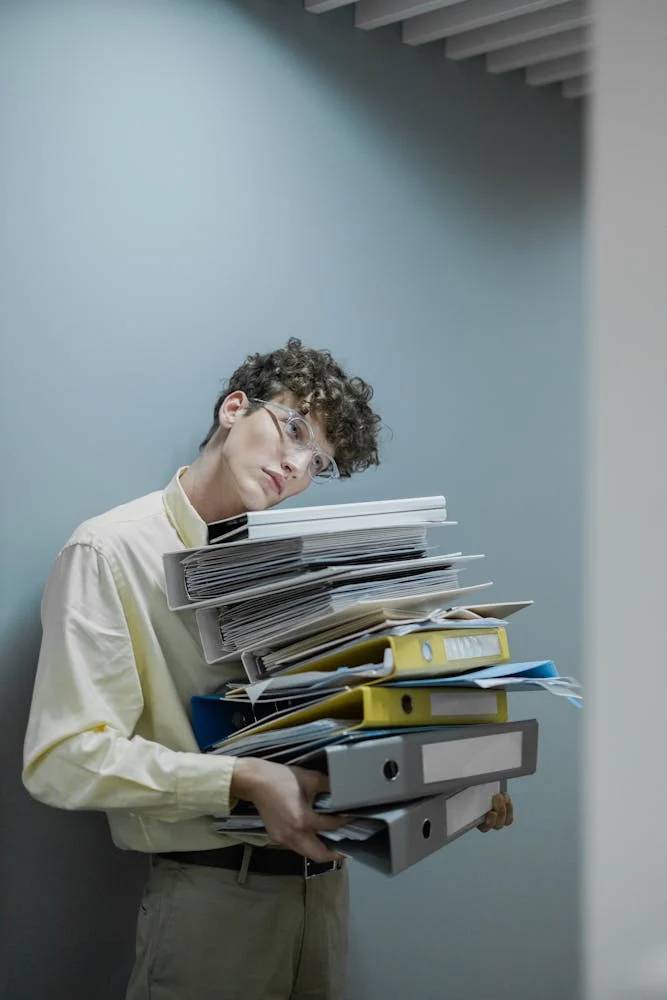 Tired man at work